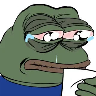 😭 b0afbc97 Pepe the Frog Pepe, frog, meme, sad, crying telegram sticker