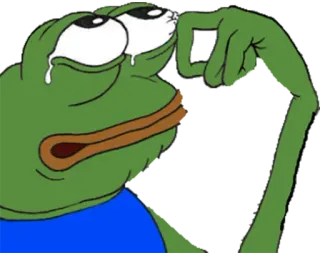 😭 dc5c8f18 Pepe the Frog pepe, frog, meme, crying, offensive gesture telegram sticker