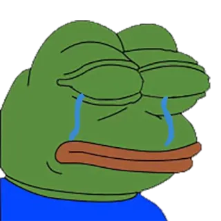 😭 e4654f3c Pepe the Frog pepe, frog, sad, crying, meme, cartoon telegram sticker