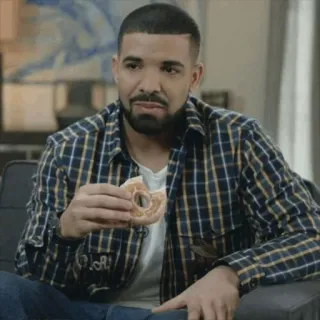 🍪 46ecd0b4 Drake เดรก, แร็ปเปอร์, โดนัท, กิน, คนดัง telegram sticker