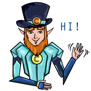 👋 7122c108 HI! レプラコーン, 漫画, 挨拶, こんにちは, エルフ, キャラクター telegram sticker