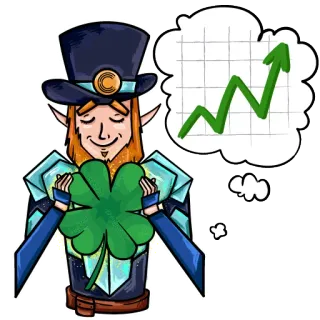 🙌 73ffe635 レプラコーン, クローバー, 幸運, 身長計, 幸運, アイルランド, 聖パトリックの祝日 telegram sticker