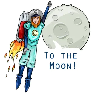 🌕 8a59d591 TO THE MOON! ロケット, 月, 宇宙, 飛行, 宇宙飛行士, 暗号, 仮想通貨, 成功 telegram sticker