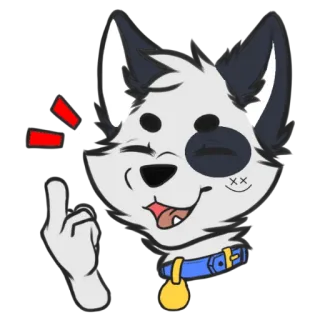 🖕 76d7a367 Furry, Anjing, Ofensif, Jari tengah, Kartun, Binatang, Gestur telegram sticker