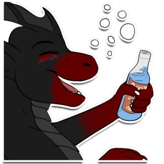 🍺 8ab34ed8 POOF dragon, alcool, boire, dessin animé, furry whatsapp sticker
