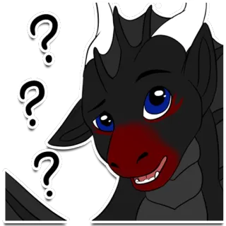 ❔ b2dd4183 dragon, point d'interrogation, dessin animé, autocollant, confus, incertain whatsapp sticker