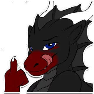 😍 f149f08f dragon, anthro, doigt d'honneur, offensant, dessin animé, créature whatsapp sticker