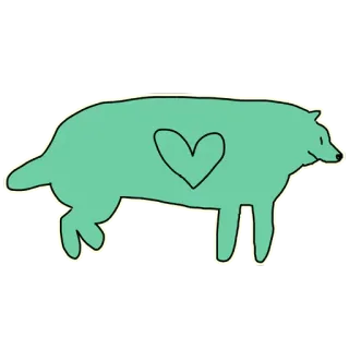 😴 20907dfa Wolf, Herz, Tier, Liebe, Süß, Aufkleber telegram sticker