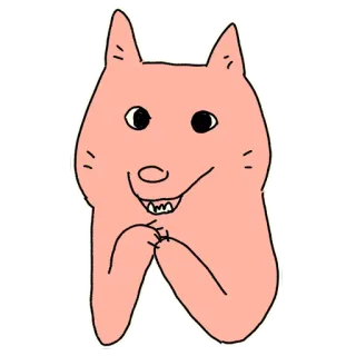 🙏 e5515e35 Tier, Cartoon, Kreatur, Säugetier, Rosa, Illustration telegram sticker