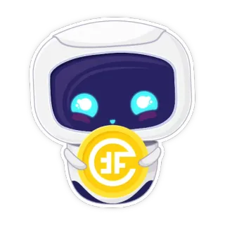 😊 5aa7b942 robot, koin, keuangan, mata uang, digital, maskot, teknologi telegram sticker