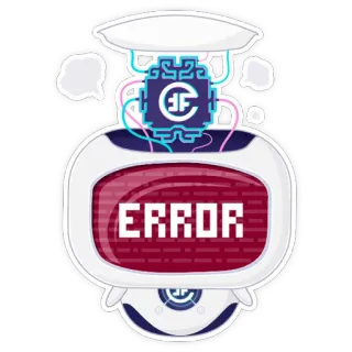😵 995097d8 ERROR kesalahan, robot, teknologi, peringatan telegram sticker