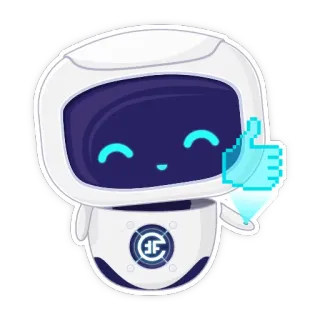 👍 b361e451 robot, jempol ke atas, imut, digital, teknologi, emoji, persetujuan telegram sticker