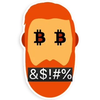 🖕 245b8c35 &$!#%@ Bitcoin, criptomoneda, censurado, pegatina, meme, moneda digital whatsapp sticker