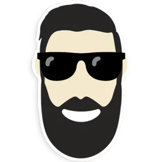😎 45c3f6d8 hombre, barba, gafas de sol, retrato, ilustración whatsapp sticker