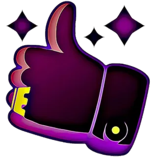🙂 573e69db Pollice in su, Approvazione, Viola, Positivo, Mi piace, Scintillio telegram sticker