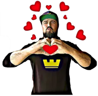 ❤️ 5fa6611d uomo, cuori, corona, amore, ritratto, adesivo telegram sticker