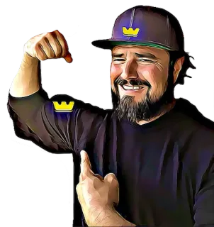 💪 caca3cd0 uomo, cappello, indicare, gesto, persona, barba, corona telegram sticker