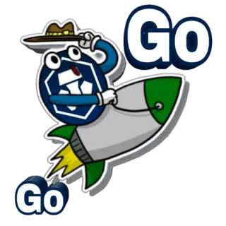 🚀 9abe3cae Go Go rakieta, kreskówka, kosmos, podróże, zabawa, animowany telegram sticker