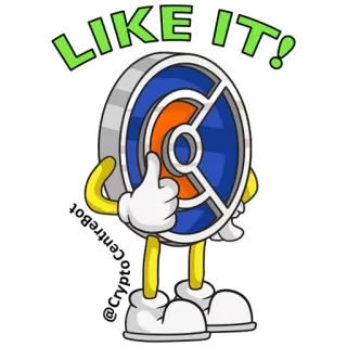 👍 436f259e LIKE IT! Pollice in su, Cartone animato, Mi piace, Approvazione, Positivo, Moneta, Mascotte telegram sticker