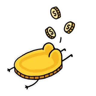 💩 1439de81 coin, cartoon, money, funny whatsapp sticker