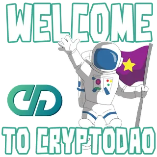 🥰 0d4e80b8 WELCOME TO CRYPTODAO crypto, cryptocurrency, DAO, space, astronaut, welcome telegram sticker