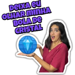 💎 0feb7a5a DEIXA EU OLHAR MINHA BOLA DE CRISTAL sfera di cristallo, divinazione, donna, umorismo, predizione telegram sticker