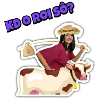 🐮 659372d3 KD O ROI SÔ? agricoltore, mucca, cappello, sacco di soldi, agricoltura, rurale telegram sticker