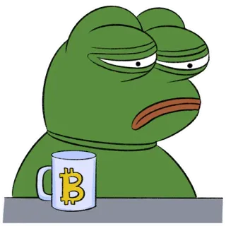 😞 aefd4463 Pepe the Frog Meme, Internet, Ếch, Pepe, Bitcoin, Tiền điện tử telegram sticker