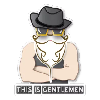 🔥 5b48f8b2 THIS IS GENTLEMEN gentleman, man, hoed, snor, baard, zonnebril telegram sticker