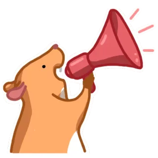 📣 6e2f1661 hamster, megaphone, animal, sticker telegram sticker