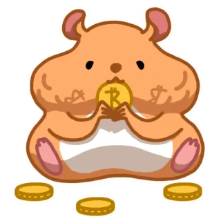 🤑 c1dd007e hamster, coin, money, cute, cartoon, animal, rodent, pet telegram sticker