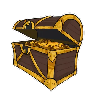 🗃 14fd40af scrigno del tesoro, monete d'oro, ricchezza, pirata, bottino, tesoro telegram sticker