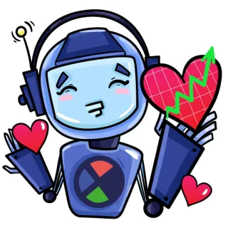 😘 9f9177cd robot, hart, groene pijl, technologie, liefde, schattig, emoji telegram sticker
