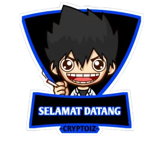 😊 3177277b SELAMAT DATANG
-CRYPTOIZ- cartoon, anime, greeting, crypto, welcome whatsapp sticker