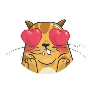 😍 c9a3b272 แมว, ตาเป็นรูปหัวใจ, ความรัก, น่ารัก, สัตว์, การ์ตูน telegram sticker
