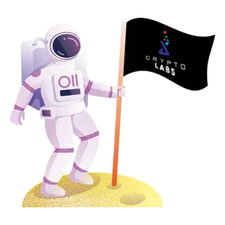 🚀 35196a8f CRYPTO LABS astronaut, flag, moon, crypto, labs, space whatsapp sticker