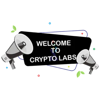 🔥 a45a1a7d WELCOME TO CRYPTO LABS crypto, cryptocurrency, laboratory, megaphone, welcome whatsapp sticker