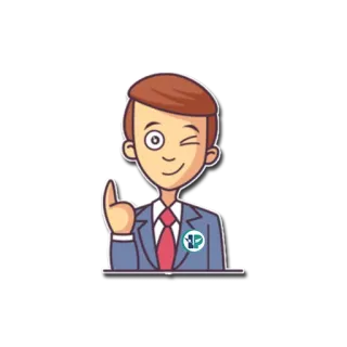👆 cec4a08c การ์ตูน, นักธุรกิจ, ขยิบตา, สูท, เนคไท, ภาพประกอบ telegram sticker