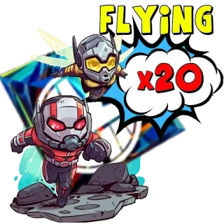 🏆 c3d31ed3 Ant-Man FLYING Superheld, Marvel, Ant-Man, Fliegen, Comic, Cartoon, Figur whatsapp sticker