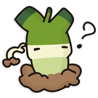 🤔 71daaba0 sayur, tanda tanya, bingung, tanaman, kartun, stiker whatsapp sticker