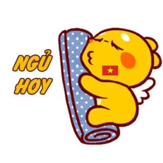 👌 21e263a3 NGỦ HOY 만화, 잠자는, 귀여운, 캐릭터, 담요 telegram sticker