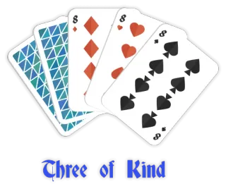 🎪 179e31a3 Three of Kind karty, karty do gry, hazard, gra, poker, trójka whatsapp sticker