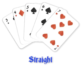 🎯 8d5ddc1b Straight karty, poker, strit, karty do gry, gra whatsapp sticker