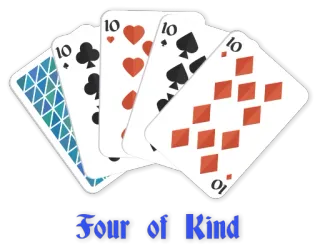 🎲 904f2832 Four of Kind karty do gry, kareta, poker, hazard, karty whatsapp sticker