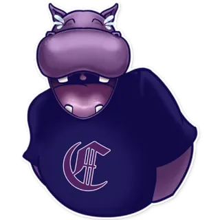😂 5a4e8d95 hippo, animal, cartoon, cute, mascot telegram sticker