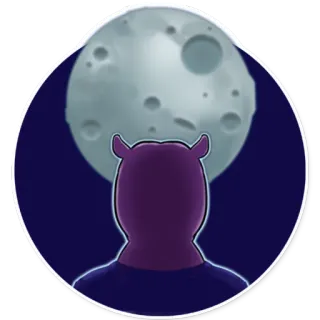 🌕 c08eae77 moon, horns, night, purple, dark, silhouette telegram sticker