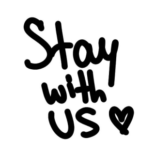 💜 cea5e736 Stay with us persahabatan, dukungan, dorongan, cinta, hati whatsapp sticker