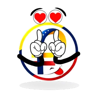 😍 37709c1b Wenezuela, Flaga Wenezueli, Kreskówka, Flaga, Serca, Emotikon telegram sticker