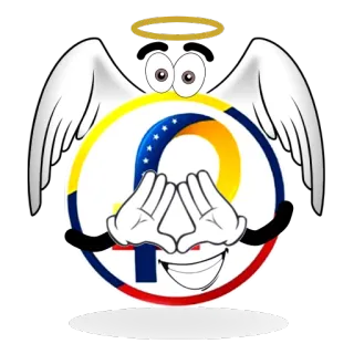 😇 c36f5b79 Polityczny, Wenezuelski, Flaga, Wenezuela, Anioł, Halo, Symbol telegram sticker