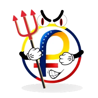 😈 ecd33384 diabeł, Wenezuela, flaga, polityczny, kreskówka telegram sticker